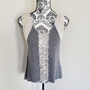 Anthro Tiny Scoopneck Sequin Tank Top